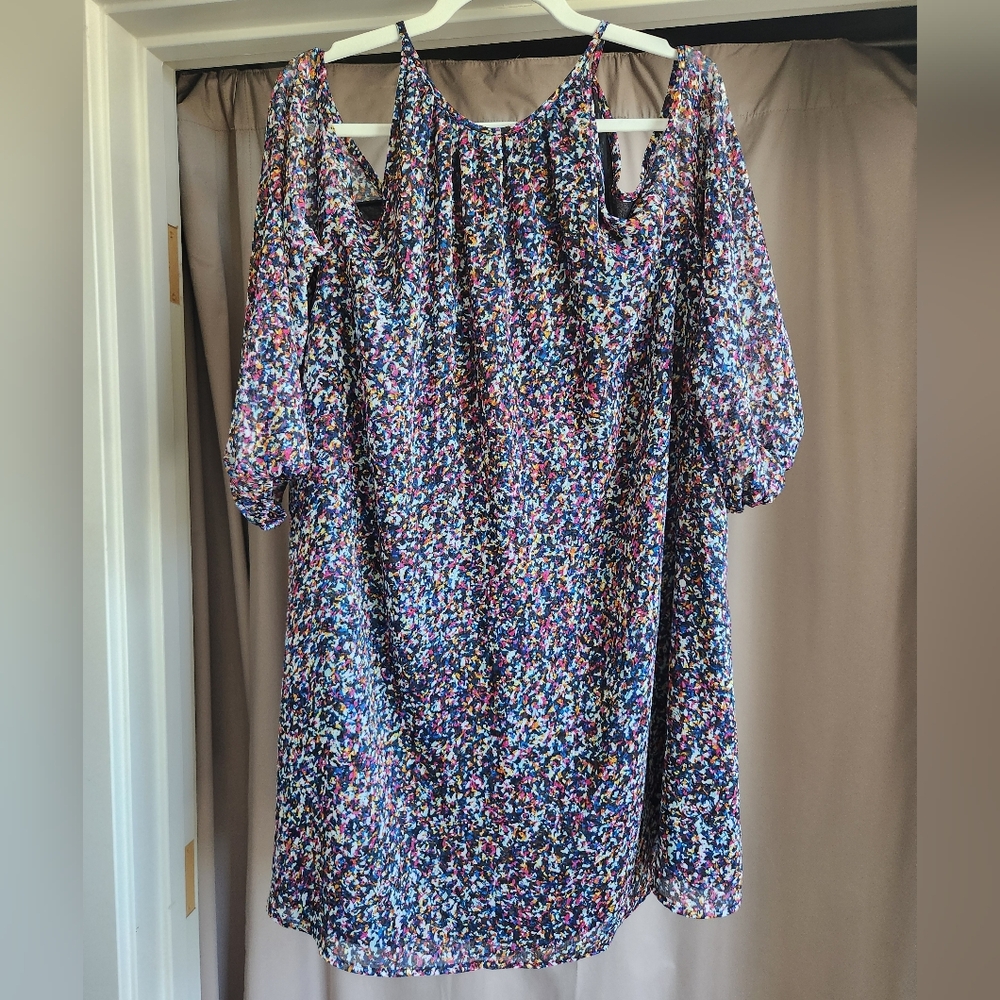 Colorful Long Sleeve Party Mini Dress